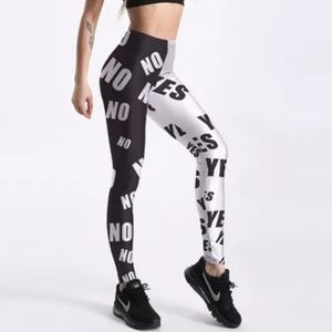 Letter Yes&No Simple Leggings L047